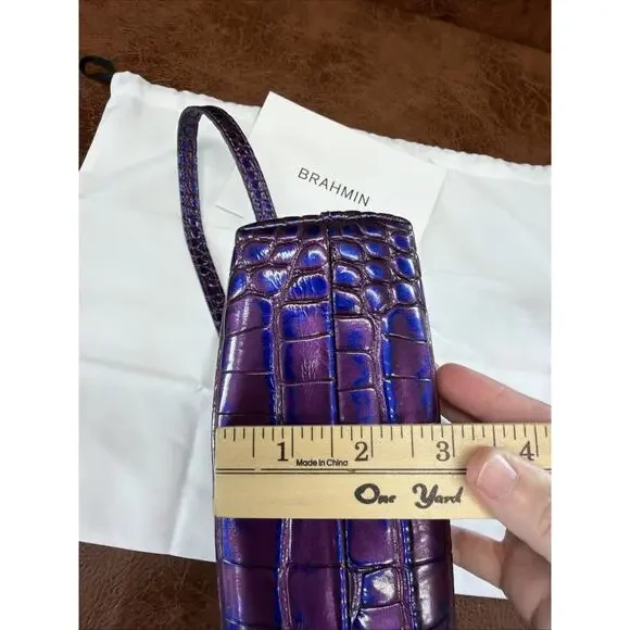 NWT Brahmin Melbourne Collection Lorelei Purple Acro Leather Shoulder Bag - Picture 15 of 16